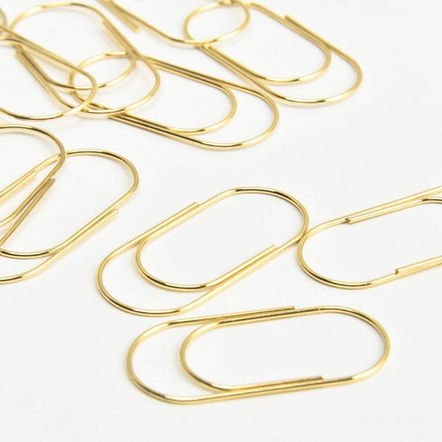 Gold Jumbo Paper Clips, 20pcs Oversized, 50mm/2 inch, Non Skid Smooth Finish Steel Wire Office Supply