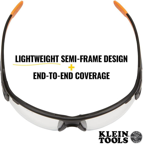 Klein Tools 60161 Safety Glasses, Professional Protective Eyewear with Scratch Resistant Clear Lens