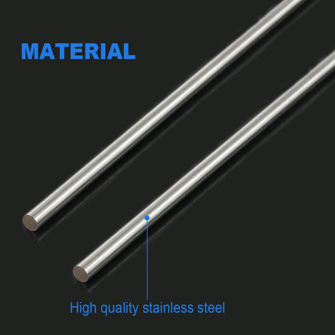 Glarks 2Pcs 5mm x 356mm Stainless Steel Solid Metal Round Rod for DIY RC Model Car, Helicopter, Airplane