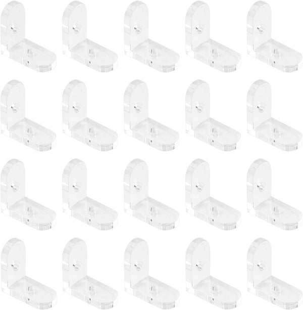 INCREWAY L Brackets Transparent 20Pcs Clear Acrylic Corner Bracket 90 Degree Support