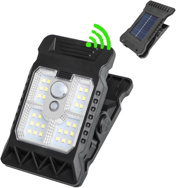 800lm Clip on Solar Lights Outdoor Waterproof, Motion Sensor Lights, LED Camping
