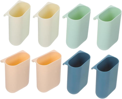 TEHAUX 8pcs Hanging Cup Holders Desktop Storage Box Rolling Cart Accessories Office