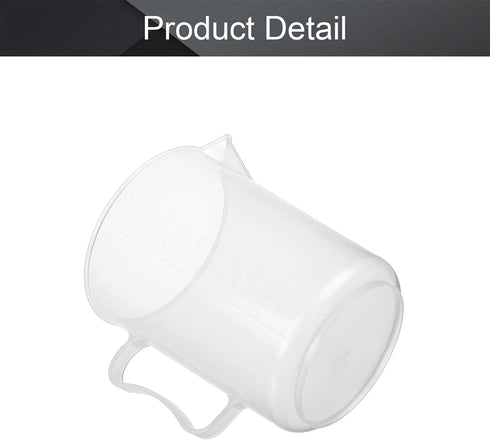 Othmro 1Pcs 1000ml Measuring Cup, PP Plastic Graduated Beaker Transparent for Lab Kitchen Liquids