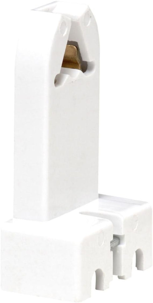 Leviton 390-1W Medium Base, Bi-Pin, Standard Fluorescent Lampholder, Screw Mount, Pedestal, Turn-Type, White
