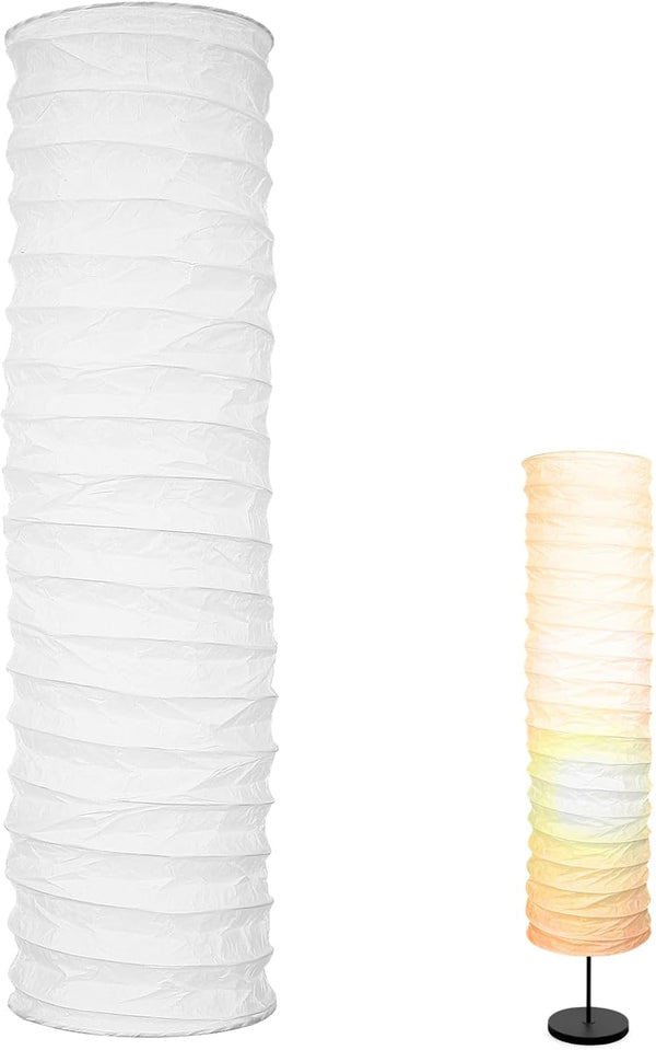 NUOBESTY Paper Floor Lamp Shade Replacement White Floor Lamp Cover Long Standing