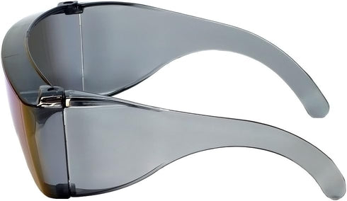 Calabria 3000 Large Fit Over Safety Glasses, Fitover Prescription Eyewear, Blue, Men Women Wraparound Tinted Anti
