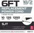 Iron Forge Cable 18 AWG Replacement Power Cord with Open End - 6 Ft Black Extension Cable 2 Prong, 2 Wire 18/2 SJT