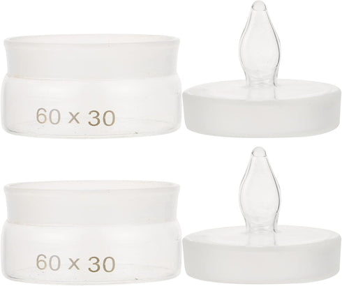iplusmile 2pcs Clear Glass Weighing Bottles with Lid, Specific Gravity Laboratory Equipment 60 30mm