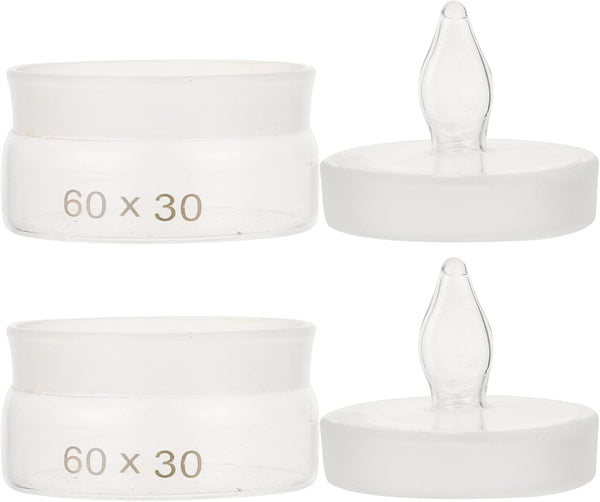 iplusmile 2pcs Clear Glass Weighing Bottles with Lid, Specific Gravity Laboratory Equipment 60 30mm
