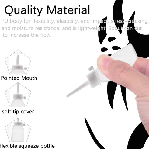 Utoolmart 3pcs Squeeze Bottle 100ml Plastic Glue Oil Bottle Wash Bottles for DIY Tattoo Label