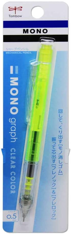 Tombow Mechanical Pencil, Monograph Clear Color 0.5mm, Clear Lime (DPA-138C) by Tombow