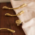 SANCHAKOU 2 Pack Cupboard Drawer Pull Handles Solid Bedside Table Brass Handle Chinese Gold Wardrobe Cabinet Handle