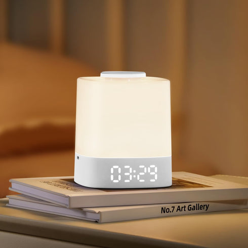 Dimmable, 3 4000mAh Lyridz LED Nursery Night Light with Clock, Portable Breastfeeding Table Lamp for Baby with Remote