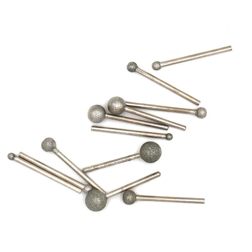 12 Pcs 1/8" Shank Diamond Tipped Coated Mount Point, Rotary Grinding Head Jewelry Burr