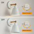 (1, ClanKin Wall Sconces Lighting for Bedroom, White Wood Style Wall Sconce Reading Lamp, Adjustable Wall Light
