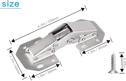 4-Pack Hidden Hinges for Cabinet Doors, Concealed Surface Mount Hinges for Frameless Cabinets