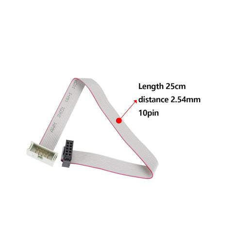 2Pcs 10 Pins IDC Extension Cable Male to Female Jumper Connector 2.54mm Pitch Double Row Flat Ribbon Cable