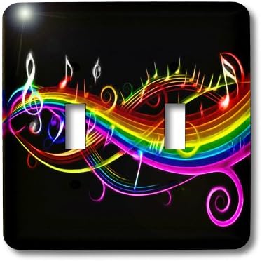 3dRose lsp_167166_2 Music Notes in Neon Rainbow Colors Toggle Switch