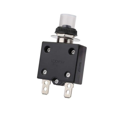 Thermal Circuit Breaker 40Amp Push Button Manual Reset 32V DC 125/250VAC 50/60Hz, 2Pcs with Waterproof Cap