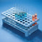 Globe Scientific Tube Rack with Grippers, Polypropylene, Autoclavable, Tube Ejector for Up to 15mm Tubes