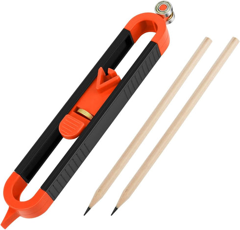 1 Pack Precise Contour Scribe Tool with 2 Pencils, Adjustable Lock for Woodworking Finish Carpenter