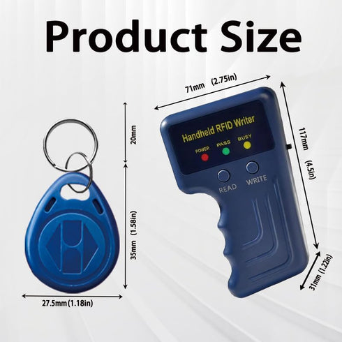 FIYYIA 125khz 5 T5577 5 Handheld RFID Reader Writer,AWID and HID Copier with Keyfobs & White Cards