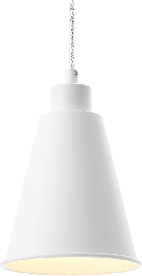 Aspen Creative 61180-23-1 1 6" 6-1/2"H Adjustable Light Indoor Pendant, Alabaster White Finish, W x