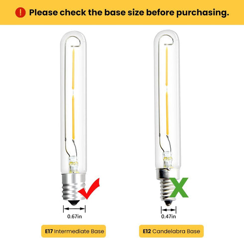 Bonlux LED T6.5 Exit Sign Clear Light Bulbs, 2W E17 Intermediate Base, Daylight 6000K, 4-Pack, 20W Incandescent
