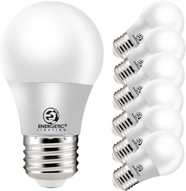 Energetic Lighting LED A15 Ceiling Fan Bulbs, 40 Watt Equivalent, 4000K Cool White, Dimmable, E26 Base, UL Listed, 6