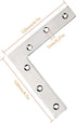Tiberham 2Pcs 120 120 mm Flat L Shaped Corner Bracket, x Stainless Steel Right Angle Corner Brace Repair Plate, Heavy