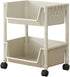 Generic 2-Tier Plastic Rolling Storage Cart, Trolley Storage Organizer for Office Home Kitchen Organization, Mobile