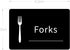 Black Cutlery Sign Stickers, Self Adhesive Labels for Marking Forks, Spoons, and Knives