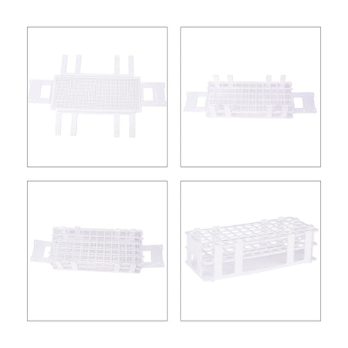 stonylab Test Tube Rack, 16 mm 60-Place White Plastic Test Tube Rack Tube Holder Stand Rack, 3-Tier Design and Detachable
