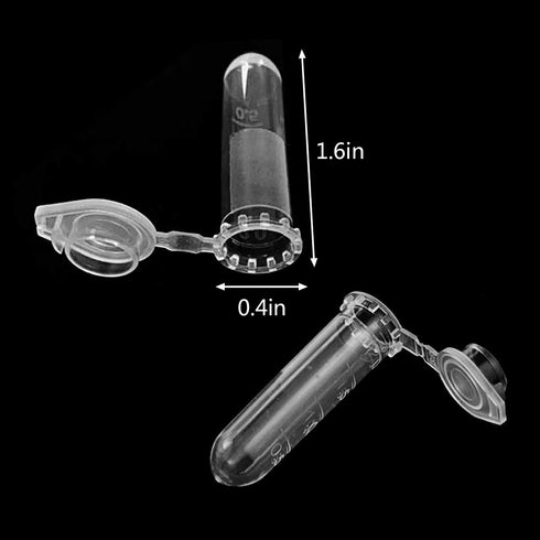 Centrifuge Tubes 200 Pack 2ml Polypropylene Clear Graduated Micro Test Tubes with Snap Cap