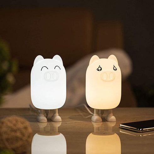 ZGHD 0.5W LED Kids Night Light Portable Pet Pig Night Light for Babies, Rechargeable Color Changing Cute Lamp Animal