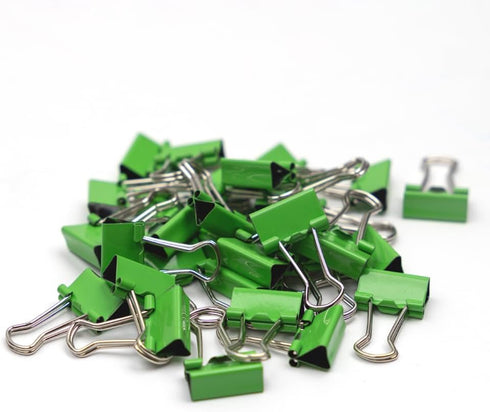 JAM PAPER Colorful Binder Clips, Extra Small 3/5 Inch Green Binderclips, 30/Pack