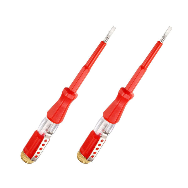 YOKIVE 2 Pcs Voltage Circuit Tester with 3mm Slotted Screwdriver, Ideal for Office, Art, Home, Daily Use (AC 100-500V,