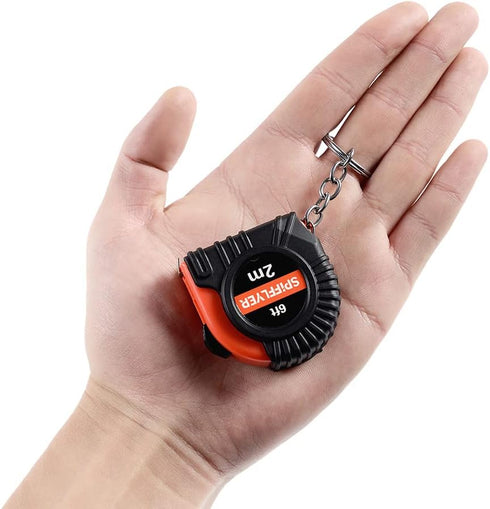 2 Pack Mini Measuring Tape Keychain, Retractable 6ft 2M with Metric and Inch Measurements