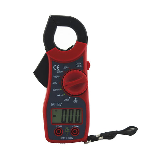 Digital Clamp Meter, DC Amp Meter, Voltage Meter, Multitester for Measuring Resistance, Red DC Amp Meter