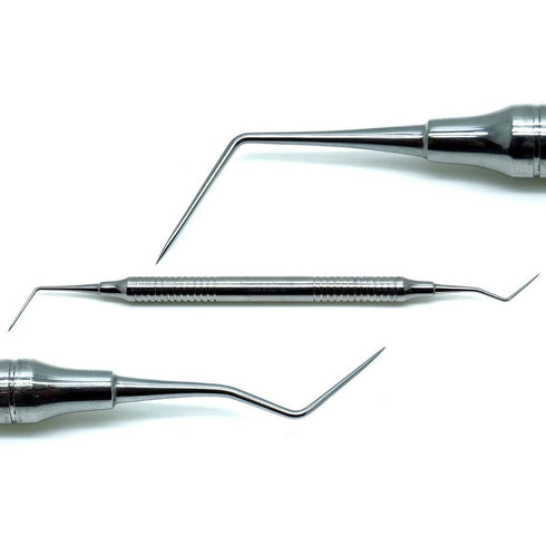NOMI BROTHERS DG16, 2 Set, Professional Dental Diagnostic Probe Explorer Double Ended, Stainless Steel, Hollow Handle