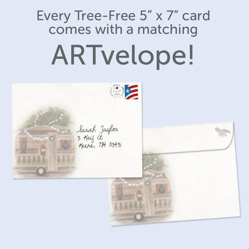 Tree-Free Greetings Season's Greeting Cards, Artful Designs, 10 Cards + Envelopes, Made in USA, 5 x 7