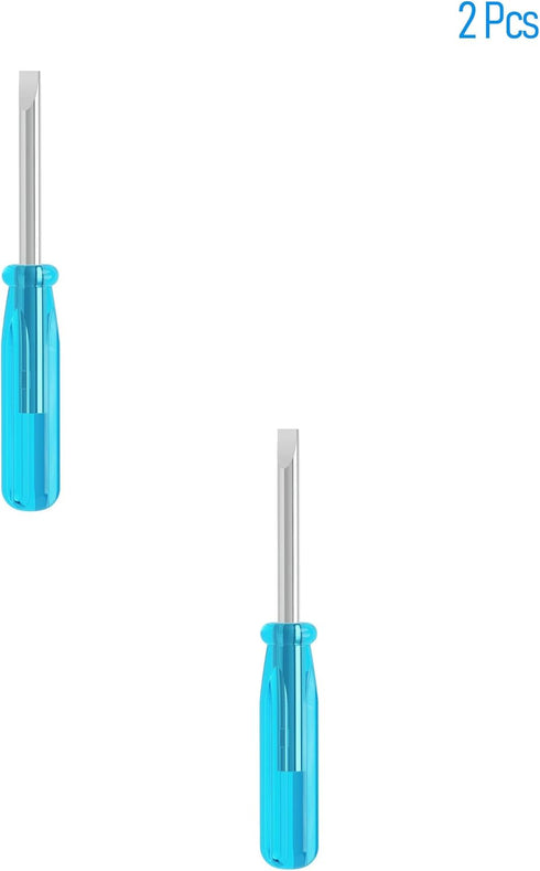 2PCS Mini Slotted Screwdriver, 2mm Flat Head for Watch Eyeglasses Electronics Toy Repair, Blue Handle