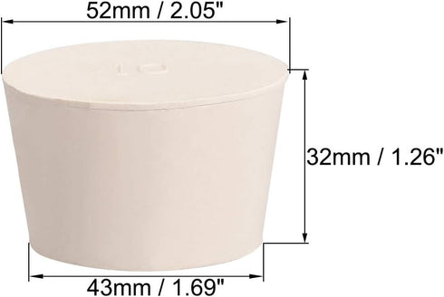 uxcell White Tapered Shaped Solid Rubber Stopper for Lab Tube Stopper Size 43-49mm 5Pcs