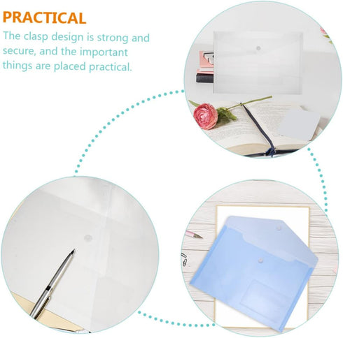 Ciieeo 6pcs Portable Document Bag, A4 File Holder, Plastic Pocket Folders, Travel Folder, Business Manager