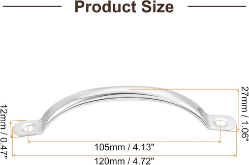 uxcell Stainless Steel Door Pull Handles, 4Pcs 120mm/4.72" Long Door Handle with Screws Cabinet Drawer Hardware Handles Pulls
