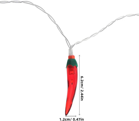 2.44In SUPVOX Portable Chili Pepper String Lights Led Patio and Camping Decorative Lights for Indoor and Outdoor