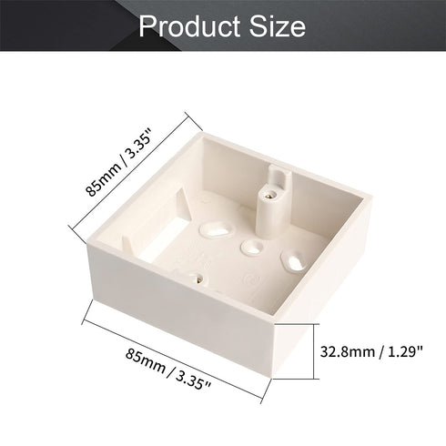 Fielect 86 Type Universal Switch Socket Wire Slot Box Surface Mount Wall Switch Socket Box Switch Protection Box Plastic White 1pcs