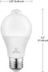 31448 60W (3000K) A19 Non-Dimmable Bulb, E26 800 Globe Electric Equivalent Warm White Motion Sensor LED Light Base