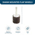 Benchmark Abrasives 1" x 1" Aluminum Oxide Flap Wheel with 1/4" Shank, 10 Pack - 40 Grit for Woodworking