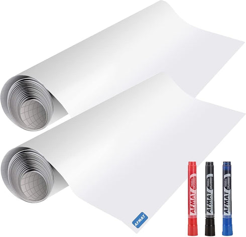 White Board Wallpaper Roll, 1.5x11ft Peel and Stick Dry Erase Sticker for Wall/Table/Door, 2 Rolls